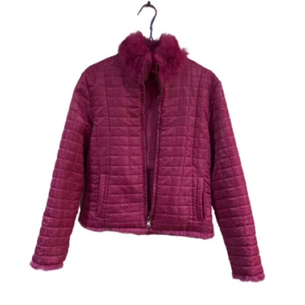 Wilson's Maxima  Pink Rabbit Fur  quilted Reversible Jacket - Picture 5 of 9